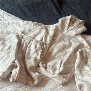 Kids's Cream Hoodie and Sweatpants Set